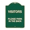 Signmission Visitors Please Park in the Back Heavy-Gauge Aluminum Architectural Sign, 24" x 18", G-1824-22719 A-DES-G-1824-22719 - alternate 1